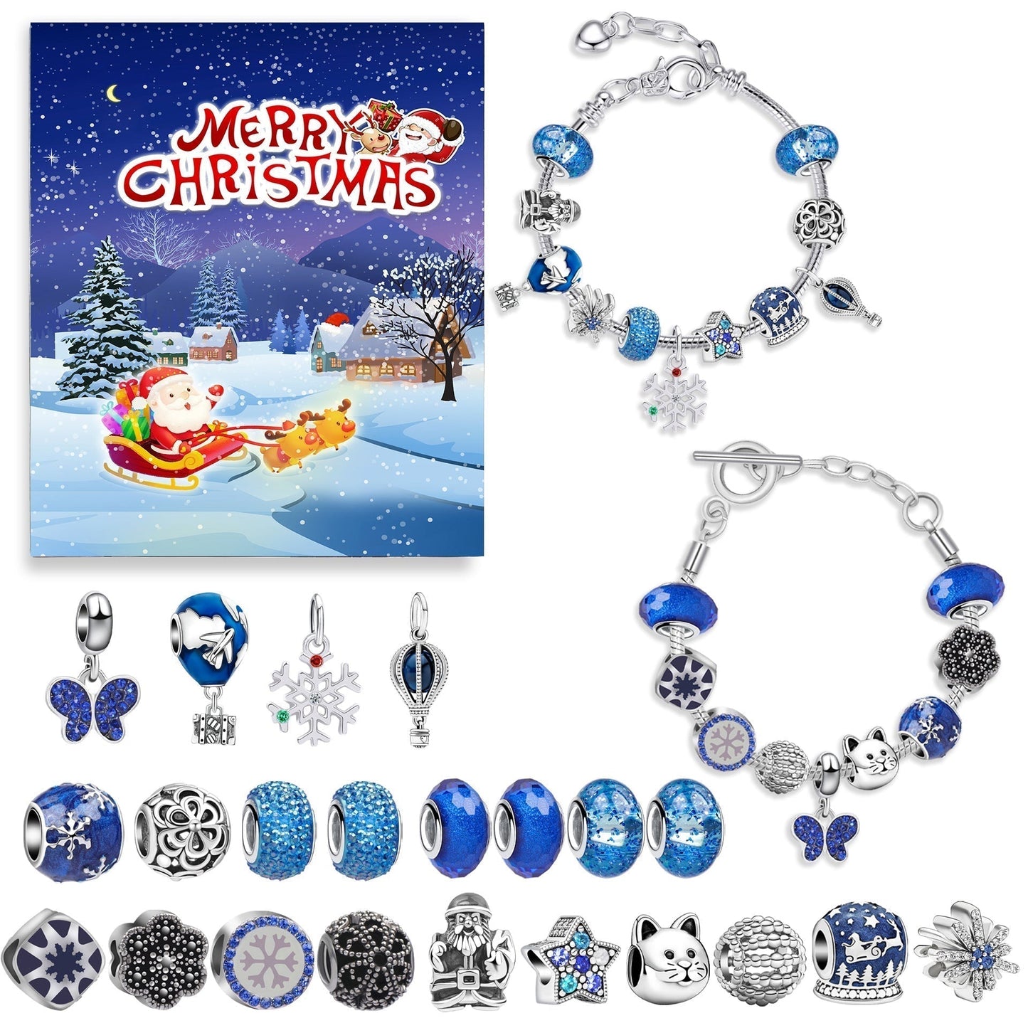 🎅Early Xmas Sale 46% OFF💥DIY 24 Days Christmas Countdown Calendar Bracelets Set