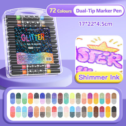 🎄Christmas Gifts 50% OFFF💝Special Price:£7.99!!✨🎁Dual-Tip Glitter Marker Pen
