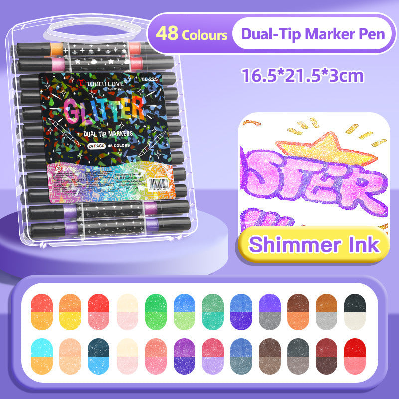 🎄Christmas Gifts 50% OFFF💝Special Price:£7.99!!✨🎁Dual-Tip Glitter Marker Pen