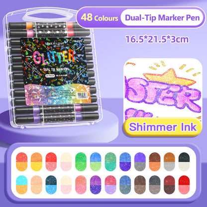 🎄Christmas Gifts 50% OFFF💝Special Price:£7.99!!✨🎁Dual-Tip Glitter Marker Pen