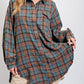 🔥50% OFF & Free Shipping🔥🏆Women's Mineral Washed Button Down Plaid Shirt