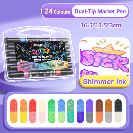 🎄Christmas Gifts 50% OFFF💝Special Price:£7.99!!✨🎁Dual-Tip Glitter Marker Pen
