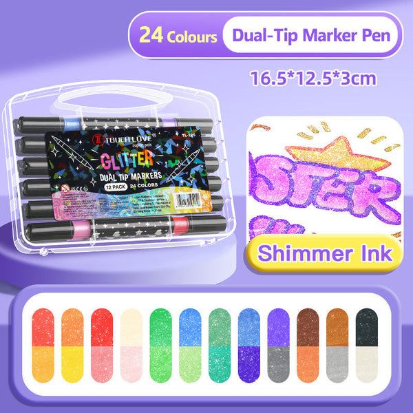 🎄Christmas Gifts 50% OFFF💝Special Price:£7.99!!✨🎁Dual-Tip Glitter Marker Pen