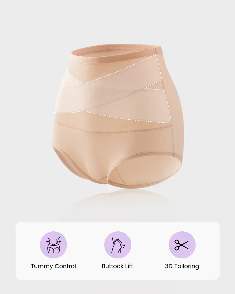 Limited sale 70% OFF🌸Last Day-Buy 1 Get 3 Packs✨Plus-Size High-Waist Cross Tummy Control Panties