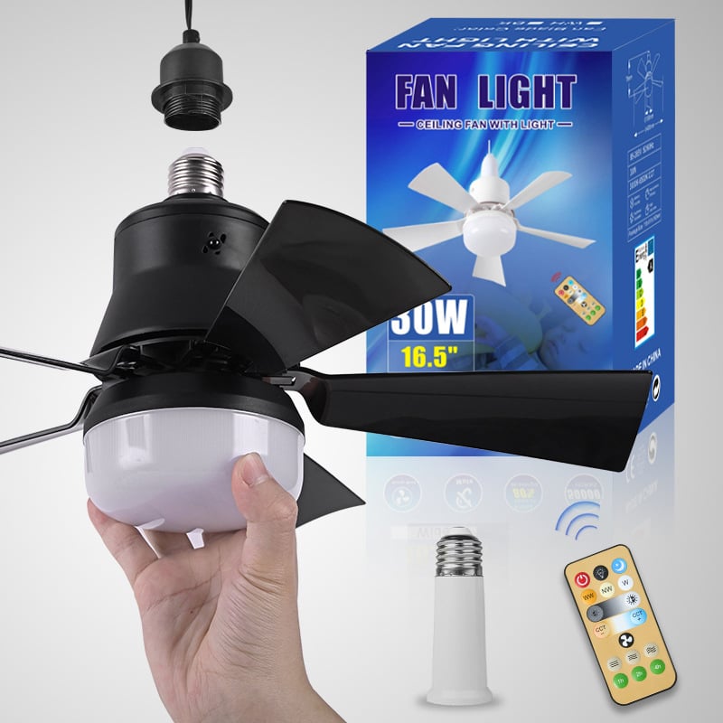 🏆LAST DAY SALE ONLY￡16.99 with Socket!!🎁🔥SmartBreez™ PRO 40W LED Ceiling Fan Light – 20.5” Ultra-Quiet with Remote 🎯 | E27 + FREE B22 Adapter 🔌 | For Bedroom 😴, Kitchen 👩‍🍳 & Garage 🛠️ – UK Ready! 🇬🇧