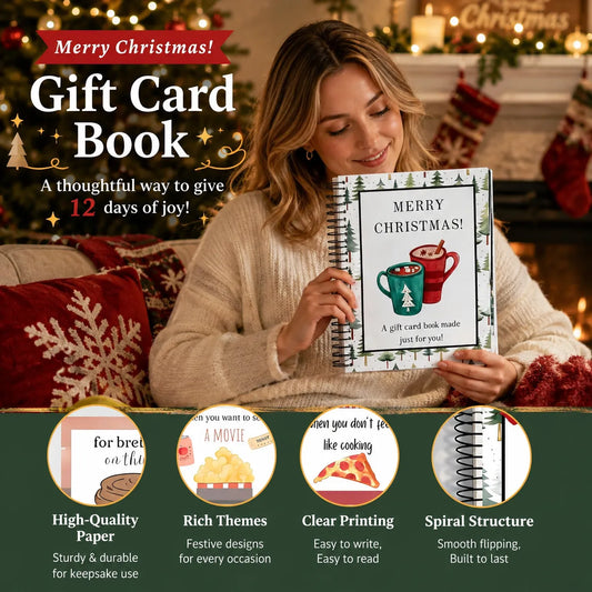 🎄50% OFF!!!-Ready for Christmas!🎅Christmas Gift Card Booklet -👍DIY Spiral-Bound Christmas Gift Card Holder Book🎁