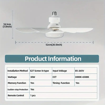 🏆LAST DAY SALE ONLY￡16.99 with Socket!!🎁🔥SmartBreez™ PRO 40W LED Ceiling Fan Light – 20.5” Ultra-Quiet with Remote 🎯 | E27 + FREE B22 Adapter 🔌 | For Bedroom 😴, Kitchen 👩‍🍳 & Garage 🛠️ – UK Ready! 🇬🇧