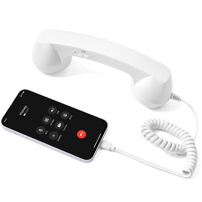 Retro Phone Handset for iPhone & Android | Vintage Type-C Wired Phone Receiver with Mic & Volume Control