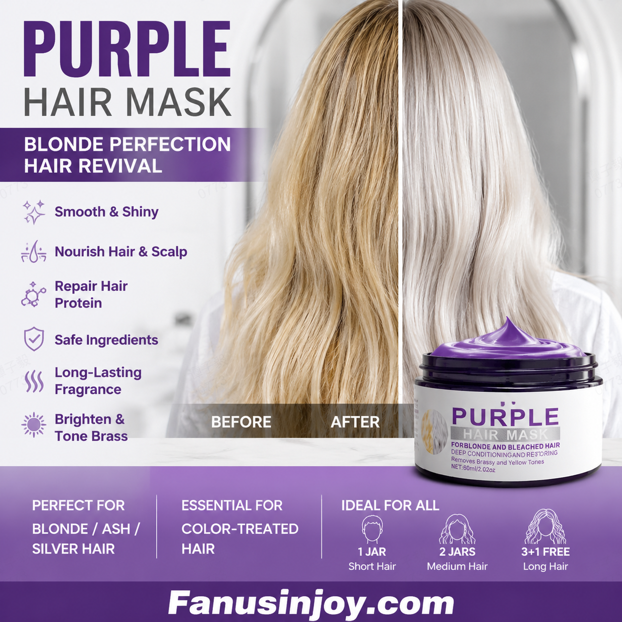 💜Limited Time: Half Price On New Arrivals💜Moisturizing Purple Hair Mask with Long-Lasting Scent