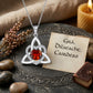 Birthstone Celtic Trinity Knot Heart Necklace✨ Heart Shape Celtic Trinity Knot Birthstone Pendant