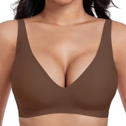 💃LAST DAY SALE 80% OFF💕Womens Comfortable Wireless Bralettes Seamless Deep V Everyday Bra