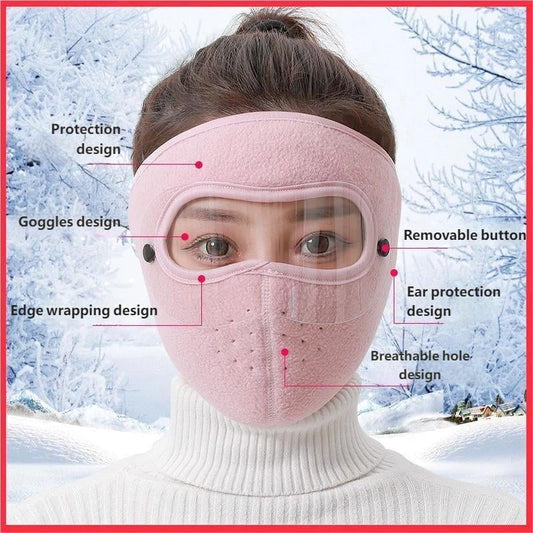 Winter Windproof Face Mask with Detachable Goggles