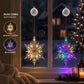 ⏳LAST DAY SALE ONLY ￡7.99!!🎄❄️ DIY Christmas Snowflake Suction Cup LED Lights ✨ | Battery Operated, Warm & Multi-Colour, Window Suction Lights, Christmas Home & Party Decor