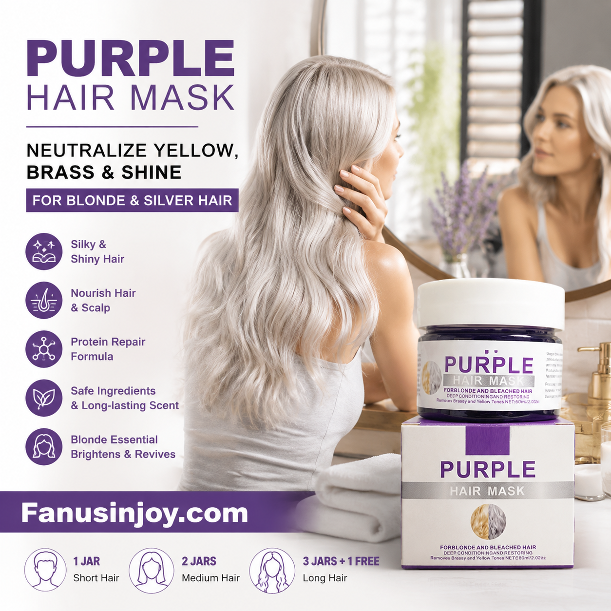 💜Limited Time: Half Price On New Arrivals💜Moisturizing Purple Hair Mask with Long-Lasting Scent