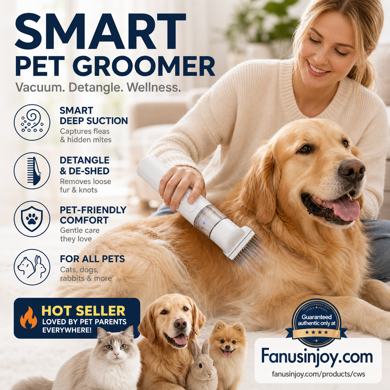 ✨️Surprise 60% off！🐈Electric Pet Grooming Comb🐕Keep your furry friends away from mites, fleas and tangled fur！