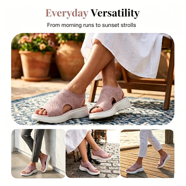⏳2026 Summer Hot Sale 50% OFF🎁🔥Women's Breathable Knit Platform Sandals