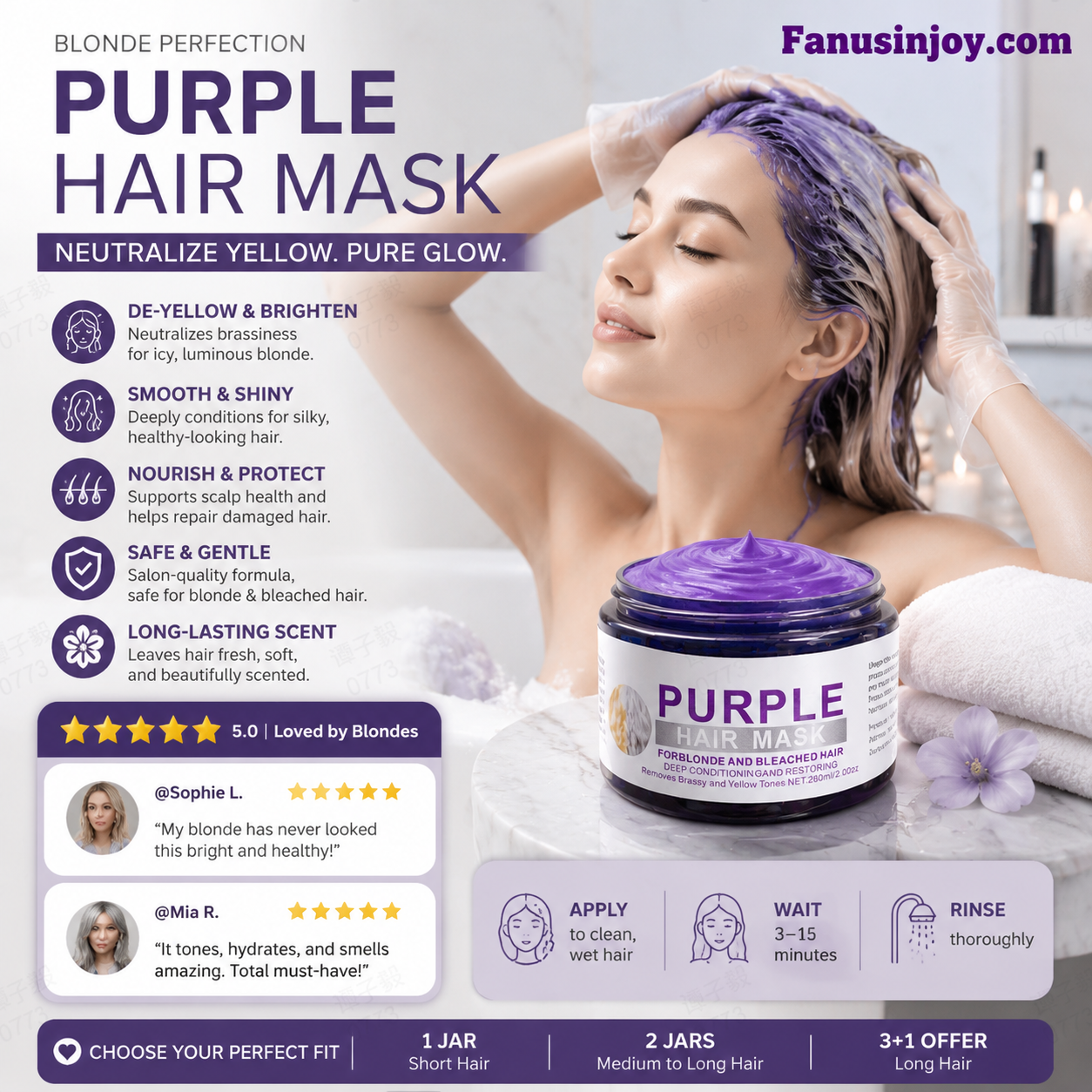 💜Limited Time: Half Price On New Arrivals💜Moisturizing Purple Hair Mask with Long-Lasting Scent