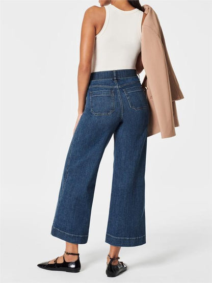 🍂Tummy Control Cropped Wide-Leg Jeans👖