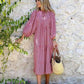 🌸50% OFF🌸Women's Elegant Puff Sleeve Floral Boho Maxi Dress