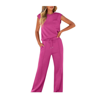🌸New Arrival 50%OFF💖 Women's Casual Sleeveless Top and Drawstring Pants 2-Piece Set