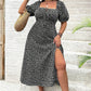 💗Summer Specials-60% OFF💗Plus-size Short Sleeve Split Floral Print Dress