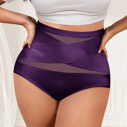 🌸 Last Day Special Price £9.99 ! 🔥Buy 1 Get 1 Free🎁Plus-Size High-Waist Cross Tummy Control Panties
