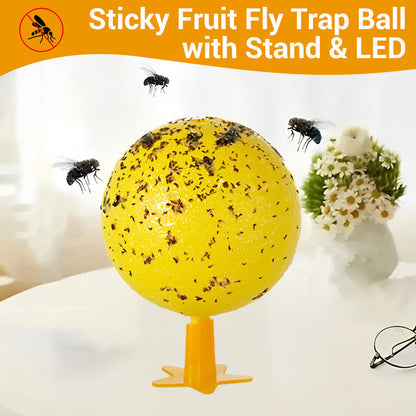🚫🪰🦟Sticky Fruit Fly Trap Ball with Stand & LED