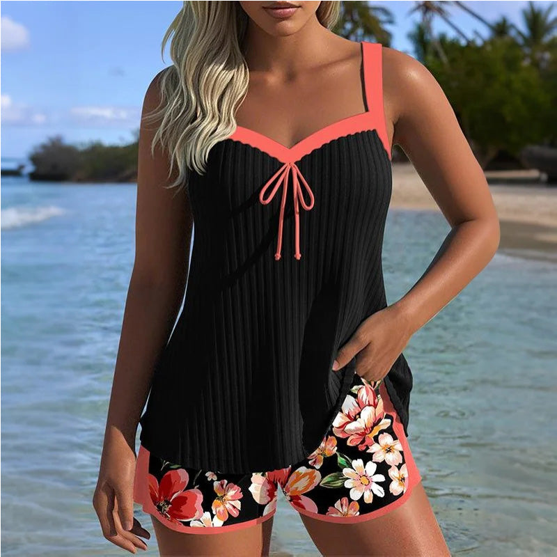 ⏳Time-limited Special Sale 50% Off⏰Printed Swimsuit Top & Shorts Set🩱