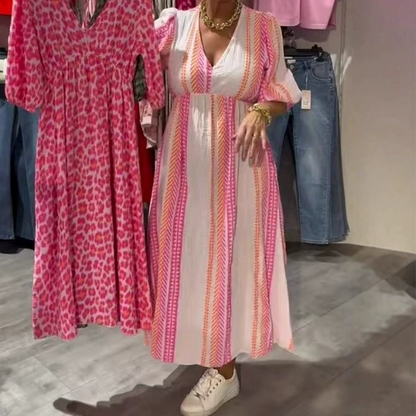 🏖️Summer Cool Deal 50% OFF!!🎀Women's V-Neck Printed Dress