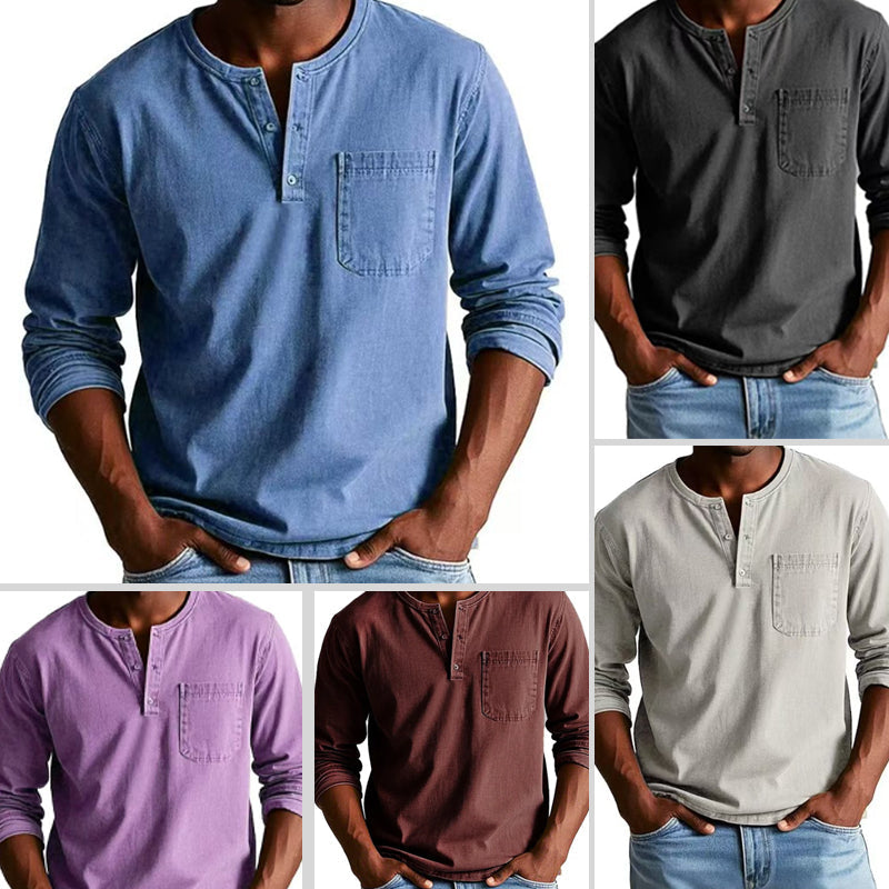 🔥SPRING HOT SALE 49% OFF🔥Men's Fashion Vintage Distressed Pocket Long-Sleeve Shirt