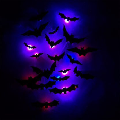 🏆Surprise Price: Only £8.99!!!🦇Halloween 3D Bat LED Wall Light Decor