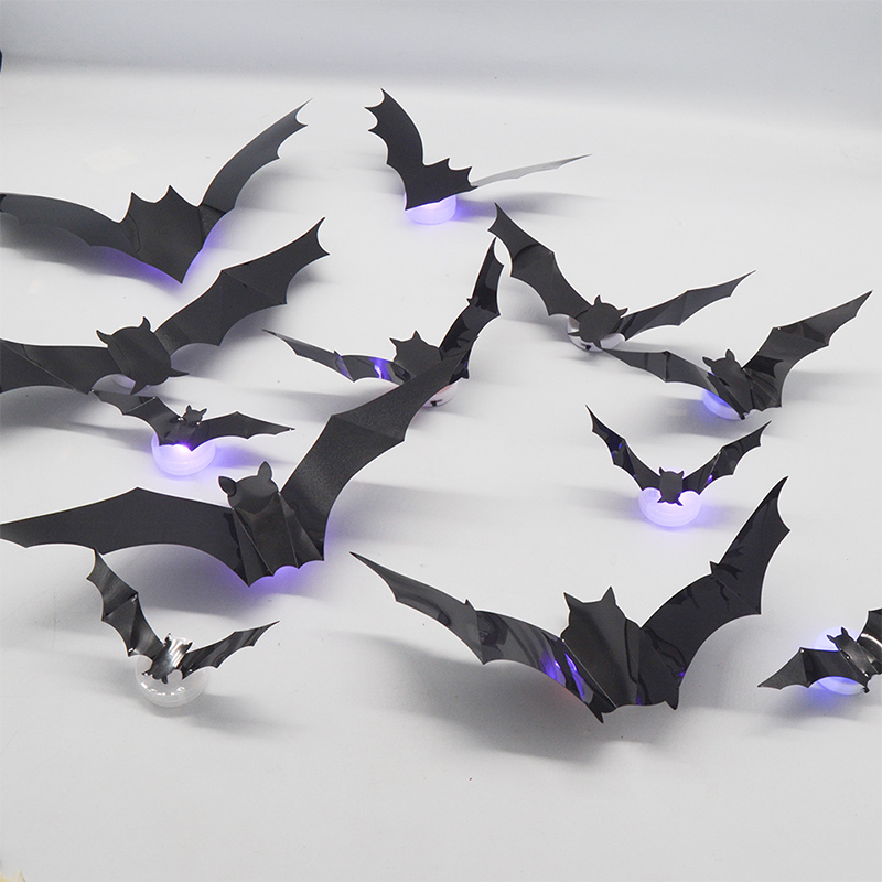 🏆Surprise Price: Only £8.99!!!🦇Halloween 3D Bat LED Wall Light Decor