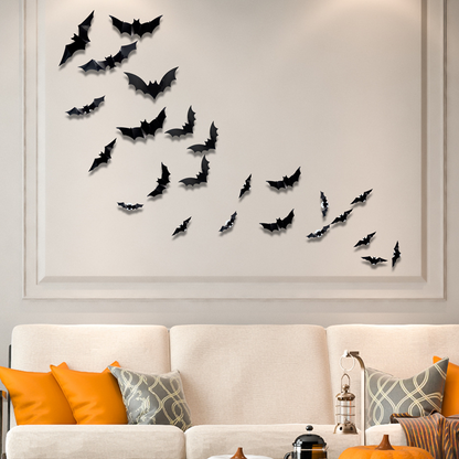 🏆Surprise Price: Only £8.99!!!🦇Halloween 3D Bat LED Wall Light Decor