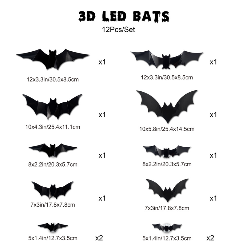 🏆Surprise Price: Only £8.99!!!🦇Halloween 3D Bat LED Wall Light Decor
