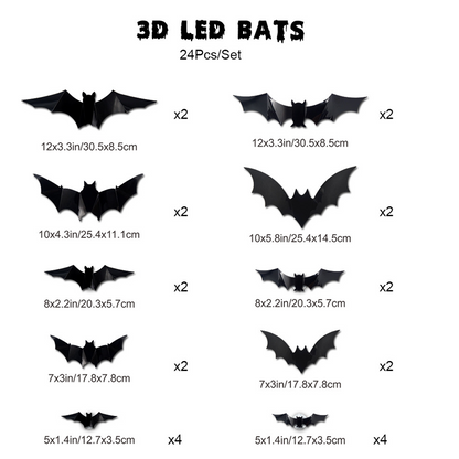 🏆Surprise Price: Only £8.99!!!🦇Halloween 3D Bat LED Wall Light Decor