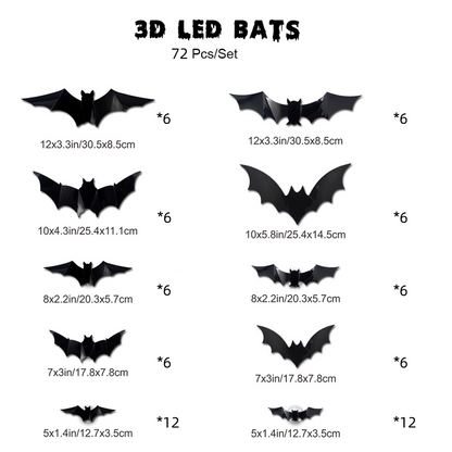 🏆Surprise Price: Only £8.99!!!🦇Halloween 3D Bat LED Wall Light Decor