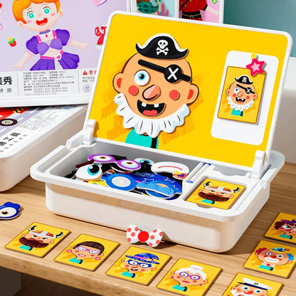 🔥Limited Sale 77%OFF🔥Magnetic Face make over Puzzle: Double-Sided Travel Game