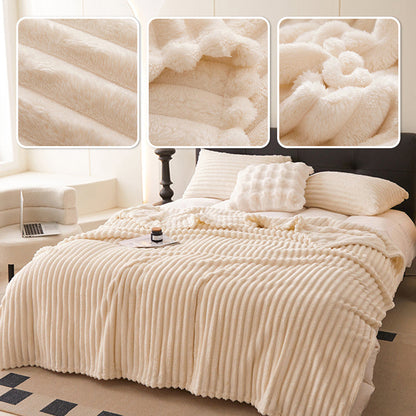 ⏳LAST DAY SPECIAL PRICE: ￡11.99!!🎁Super Soft Fur Ribbed Fleece Throw Blanket⛄🔥