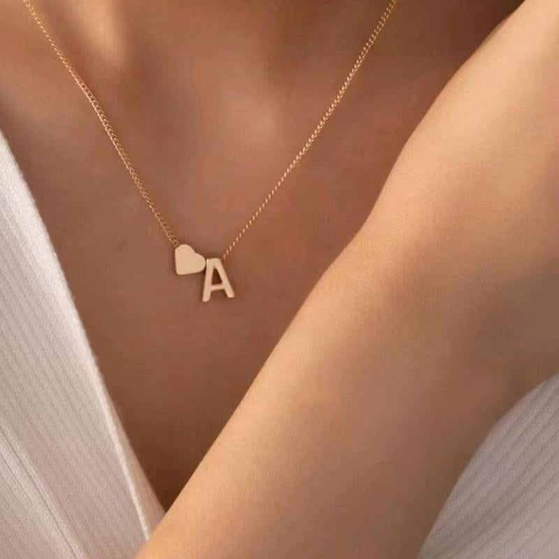 🔥Christmas Sale 70% OFF!!🔥Tiny Initial Necklaces Golden Heart Letter A-Z💖FREE SHIPPING TODAY🚀