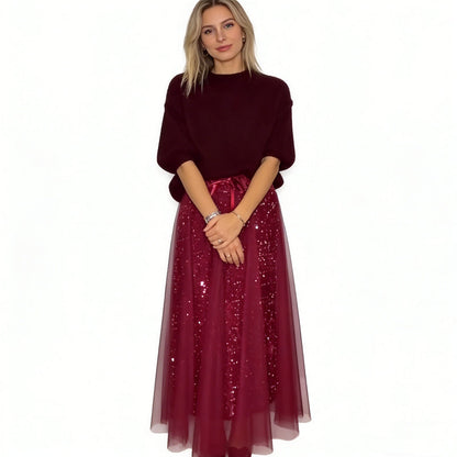 🎁2026 New Arrivals 70% OFF💥Women's Sparkle Top & Tulle Skirt Set-Dazzling & Elegant Two-Piece Set✨