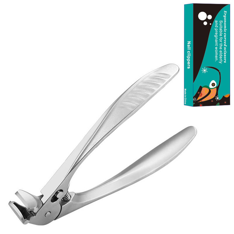 ⏳LAST DAY SALE 50% OFF !!📢Perfect Curved Design | Stainless Steel Nail Clipper | Effortless Grip for Seniors ✨