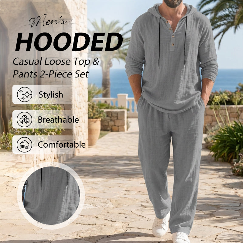 ‌💥70% OFF🔥Men's Hooded Casual Loose Top & Pants 2-Piece Set🔥