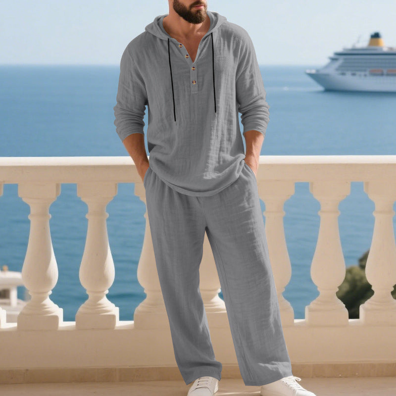 ‌💥70% OFF🔥Men's Hooded Casual Loose Top & Pants 2-Piece Set🔥
