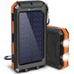 Portable Solar Power Bank, Solar Powered Charger with Dual LED Flashlights, Power Bank for Travel, Camping