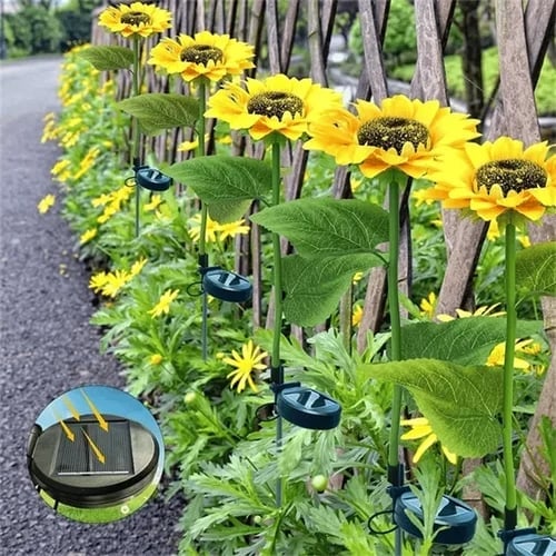 📢📢50% OFF !! ⏰🌻 Realistic & Weatherproof | Solar Sunflower | IP65 Outdoor Decor