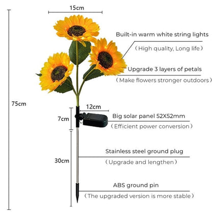 📢📢50% OFF !! ⏰🌻 Realistic & Weatherproof | Solar Sunflower | IP65 Outdoor Decor