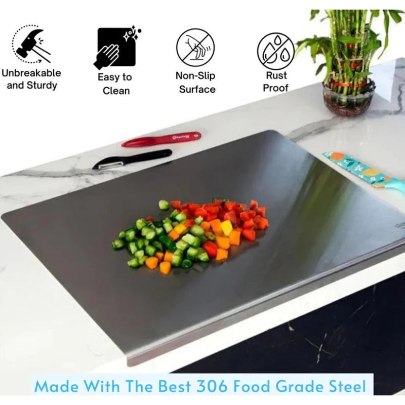 🔥50K+ SOLD!⚡🎁 Stainless Steel Countertop Chopping Board