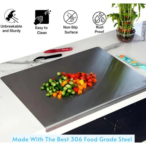 🔥50K+ SOLD!⚡🎁 Stainless Steel Countertop Chopping Board