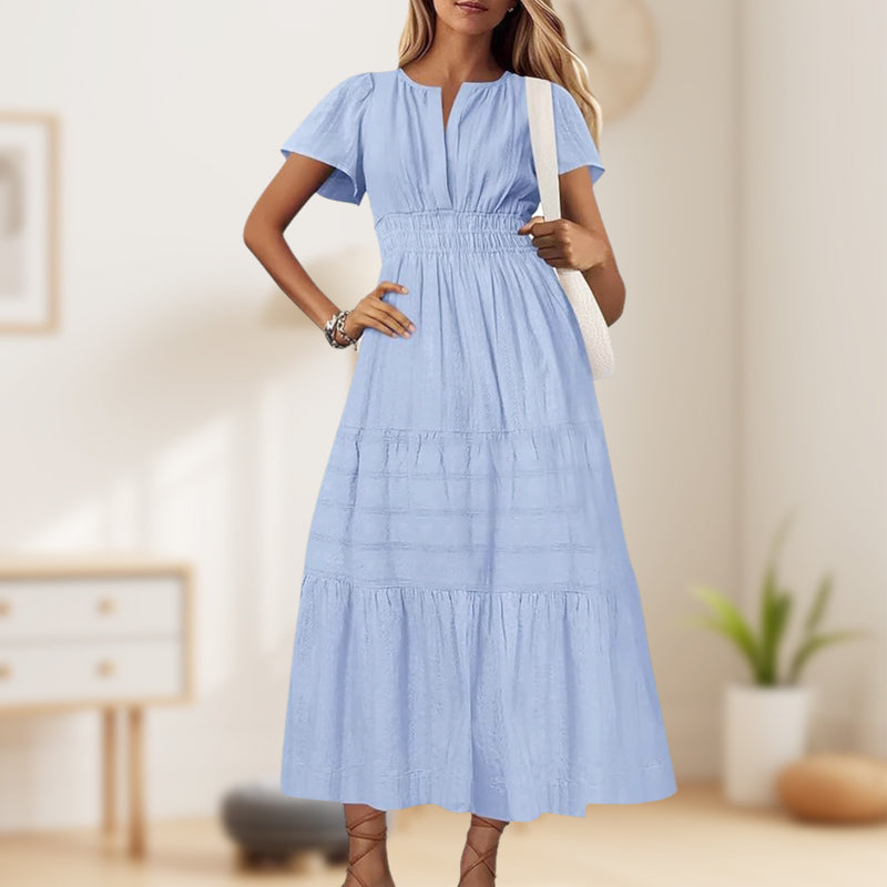 💕HOT SALE 67% OFF💕Women's Boho Chic Smocked Waist Maxi Dress