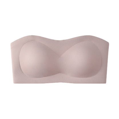 ⛱️Last Day Special Price ￡7.99!!💞Womens Strapless Bras Push Up Bandeau Bra Non Slip Wireless Supportive Padded Bras Seamless Comfortable Tube Jelly Bra